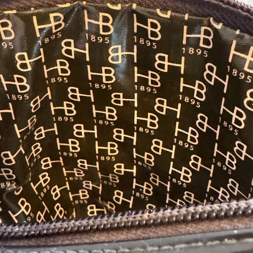 HENRI BENDEL iconic stripe Makeup Case Travel Cosmetic Bag clutch double sided